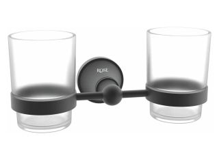 Стакан двойной для ванной комнаты Rose RG1922H чёрный